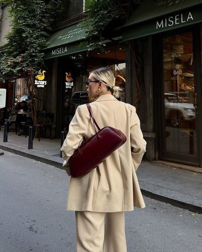 Long Handle Zip-Top Shoulder Bag