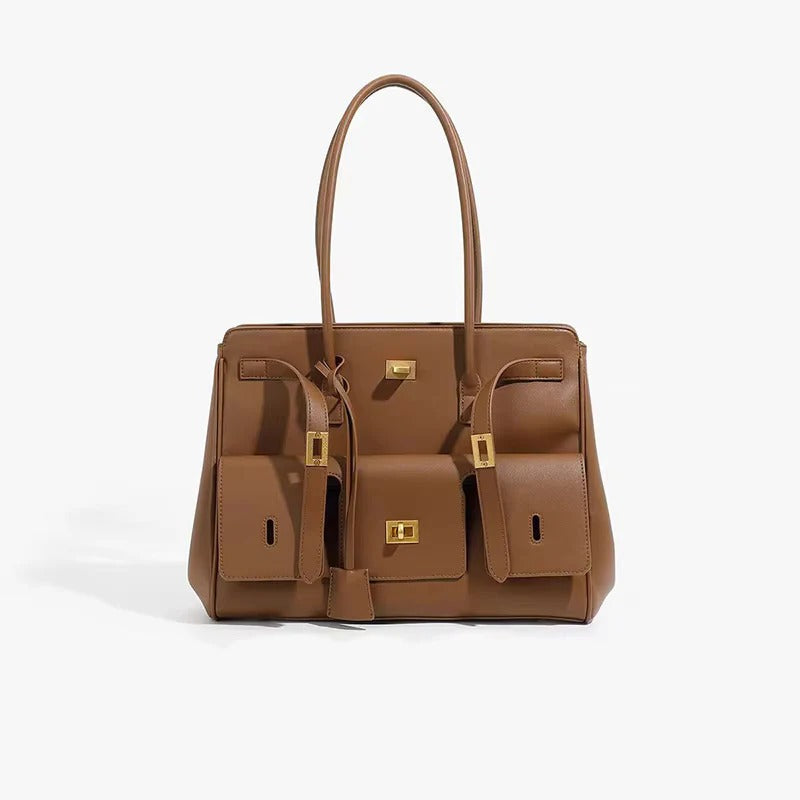 Structured Multi-Flap Tote with Top Handles