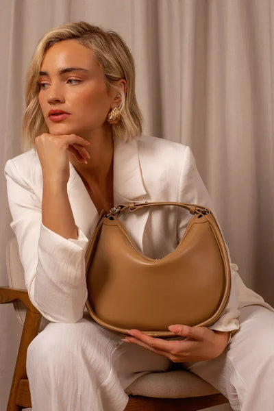 Curved Shoulder Bag with Adjustable Strap