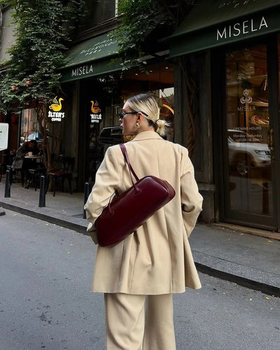Long Handle Zip-Top Shoulder Bag