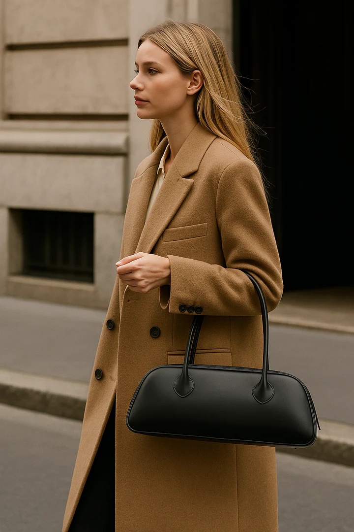 Long Handle Zip-Top Shoulder Bag