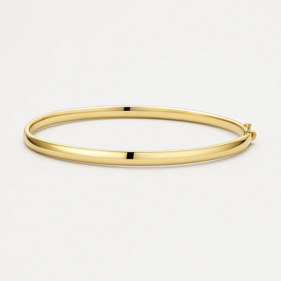 Yellow Gold Oval Bangle