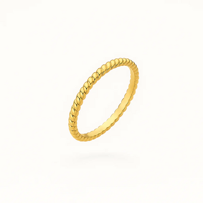 Yellow Gold Beaded Motif Ring