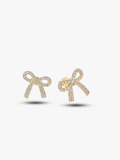 Crystal Bow Stud Earrings