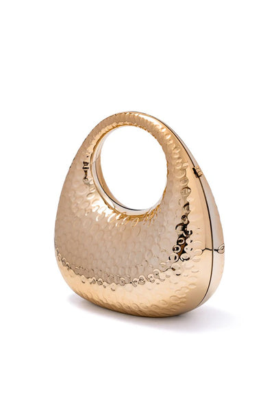 Hammered Metal Ring Clutch Bag