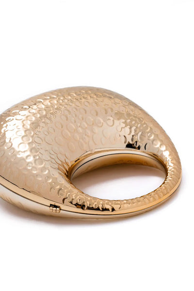 Hammered Metal Ring Clutch Bag