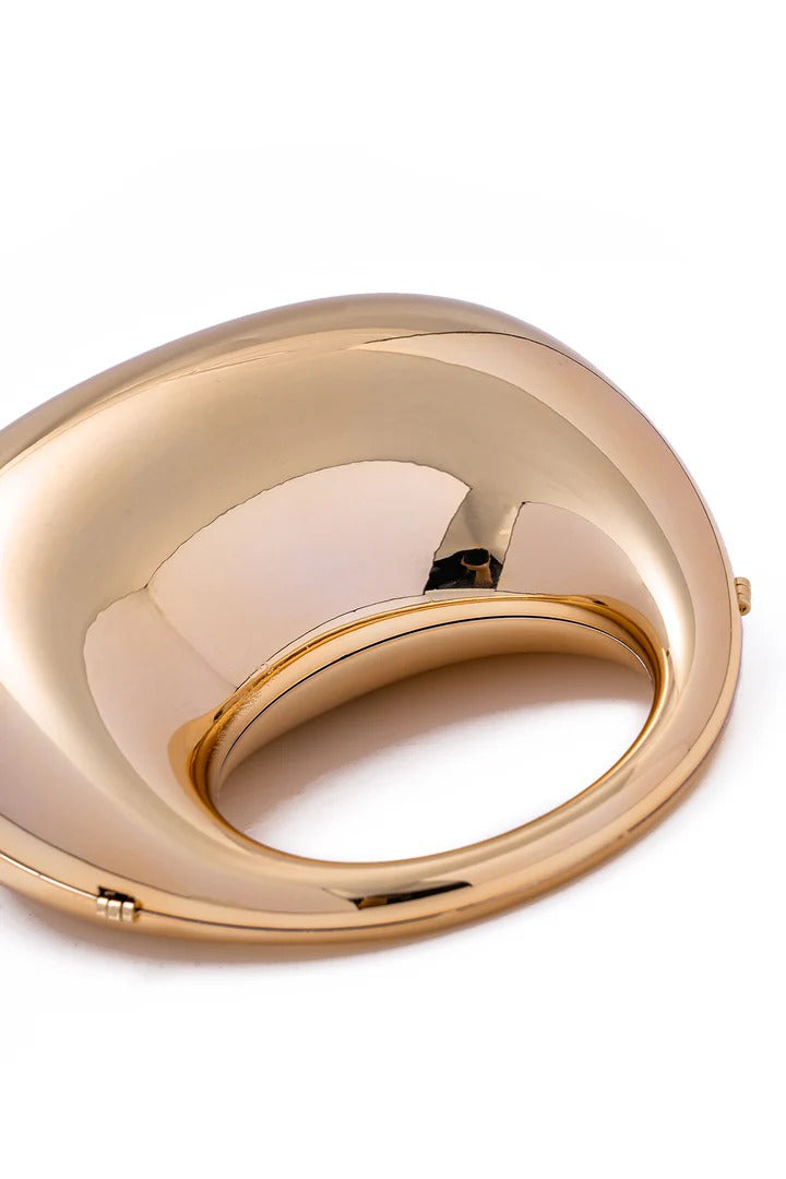 Hammered Metal Ring Clutch Bag