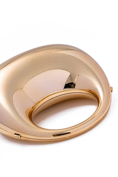 Hammered Metal Ring Clutch Bag