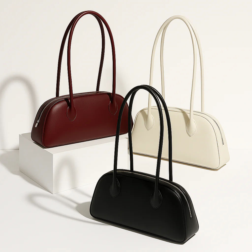 Long Handle Zip-Top Shoulder Bag