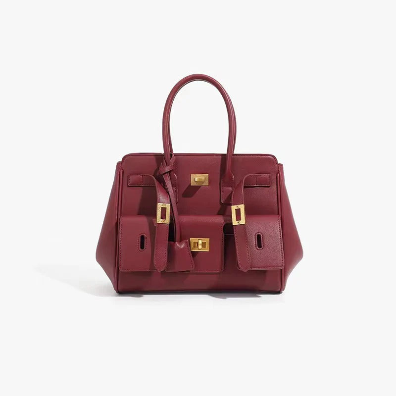 Structured Multi-Flap Tote with Top Handles